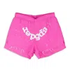 Sp5der Layered Logo-print Shorts In Pink