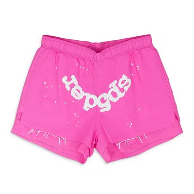 Sp5der Pink Og Web Double Layer Shorts