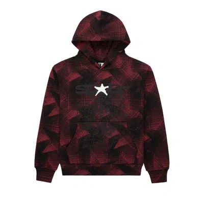 Pre-owned Sp5der Plaid Splatt Hoodie 'black' | Men's Size Xxl