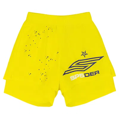 Pre-owned Sp5der Pro Double Layer Shorts 'yellow' | Men's Size S