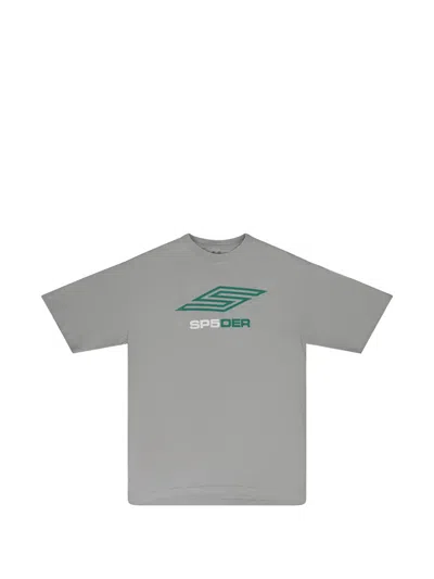 Sp5der Pro Lw Logo-print T-shirt In Gray