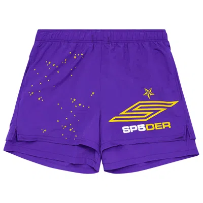 Pre-owned Sp5der Pro Short 'grape' In Purple