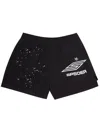 Sp5der Double Layer Pro Black Shorts In Black