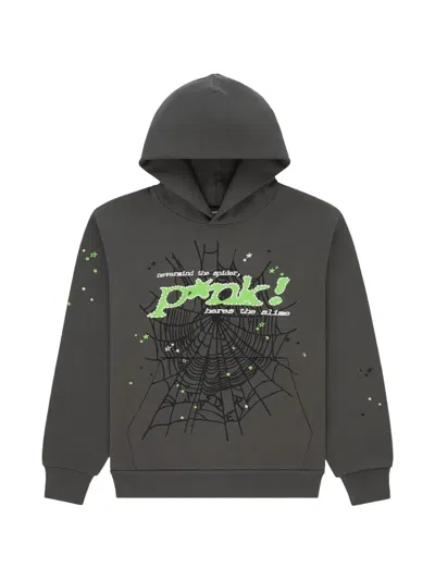 Sp5der Punk V2 Spider-web Hoodie In Gray