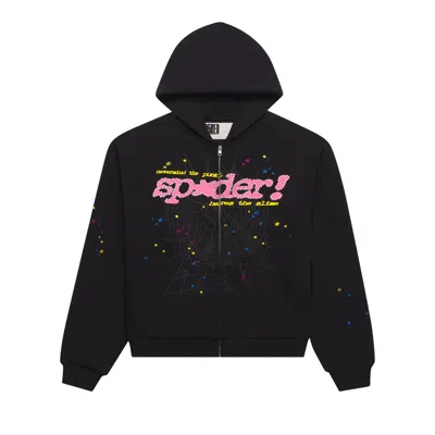 Pre-owned Sp5der Punk V2 Zip Up 'black' | Men's Size Xxl