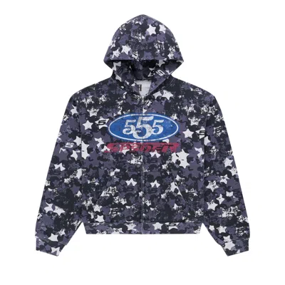 Pre-owned Sp5der R5cing Zip Hoodie 'blue Camo' | Men's Size Xxl