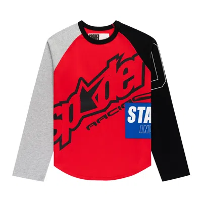 Pre-owned Sp5der Rally Raglan Long-sleeve 'red' | Men's Size Xs