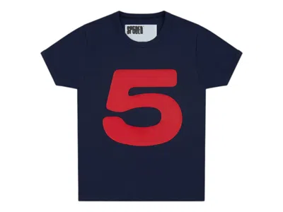 Pre-owned Sp5der Red 5 Baby Tee Shirt In Navy Blue