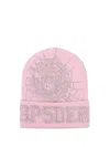 Sp5der Rhinestone-embellished Beanie In Pink
