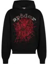 Sp5der Rhinestone Og Web V2 "black" Hoodie In Schwarz