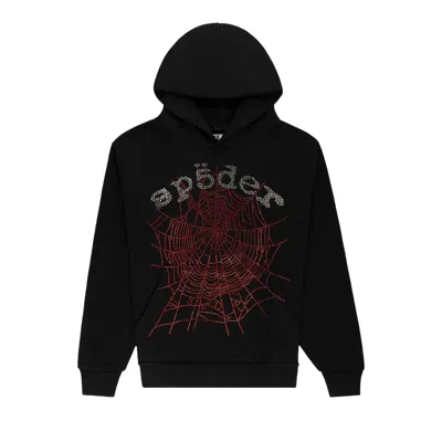 Pre-owned Sp5der Rhinestone Og Web V2 Hoodie 'black' | Men's Size S