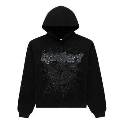 Sp5der Rhinestone Punk V2 Hoodie 'black'