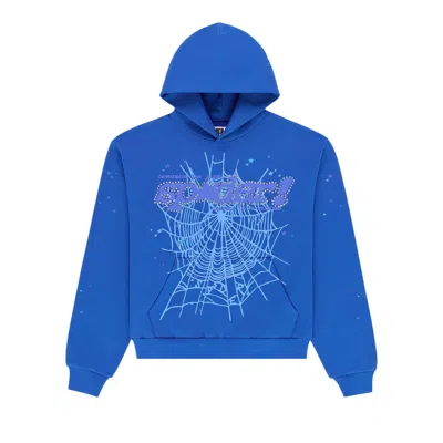 Pre-owned Sp5der Rhinestone Punk V2 Hoodie 'blue' | Men's Size Xxl