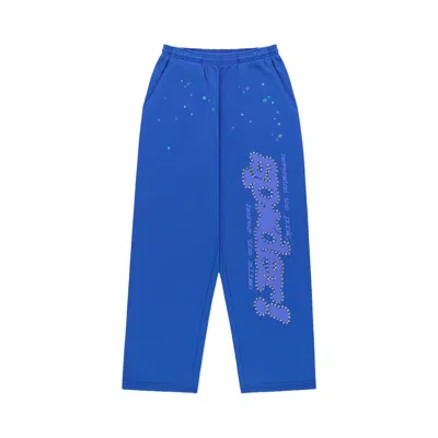 Pre-owned Sp5der Rhinestone Punk V2 Sweatpant 'blue' | Men's Size L