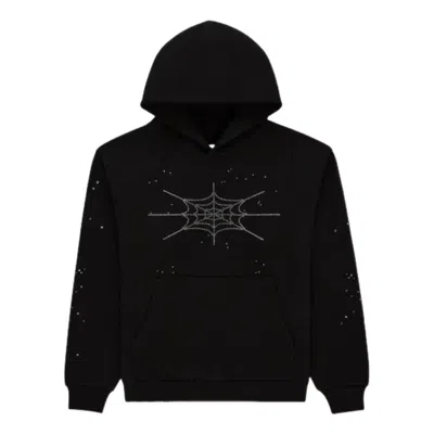 Sp5der Rhinestone Silk Hoodie 'black'