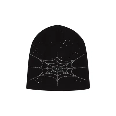 Pre-owned Sp5der Rhinestone Silk Skully 'black' | Men's Size Onesize