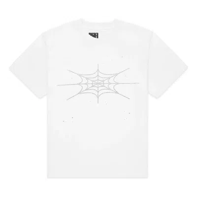 Sp5der Rhinestone Silk T-shirt 'white'