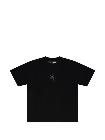 Sp5der Rhinestone-embellishment T-shirt In Black