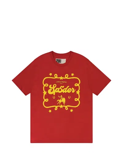 Sp5der Rodeo Poster T-shirt In Red