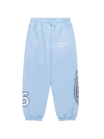 Sp5der Script Warm Up Logo-embroidered Track Pants In Blue