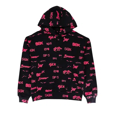 Pre-owned Sp5der Sex Aop Hoodie 'black'