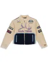Sp5der Sherpa Moto Cream Field Jacket In Neutrals