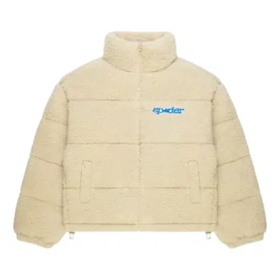 Sp5der Sherpa Puffer Jacket 'cream' In Neutral