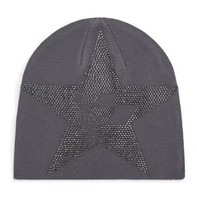 Sp5der Slate Big 5 Star Rhinestone Skully In Grey