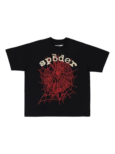 Sp5der Spider Web Logo T-shirt In Black
