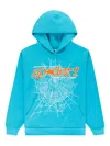 Sp5der Spider-web Print Hoodie In Blue