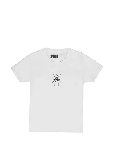 Sp5der Spider-print T-shirt In White