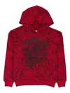 Sp5der Spiderweb-print Hoodie In Red
