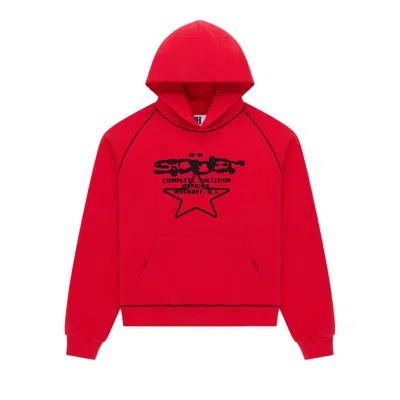 Pre-owned Sp5der Splat Collision Hoodie 'red' | Men's Size M