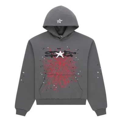 Sp5der Splat Punk Hoodie 'slate' In Gray