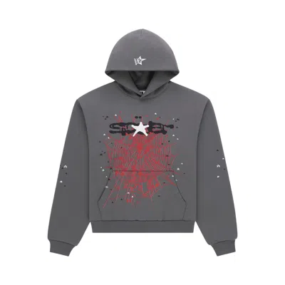 Pre-owned Sp5der Splat Punk Hoodie 'slate' | Grey | Men's Size L In Gray