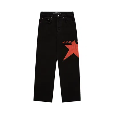 Pre-owned Sp5der Star Girl Denim 'black' | Men's Size 38