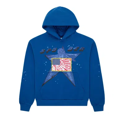 Pre-owned Sp5der Star Girl Hoodie 'blue' | Men's Size M