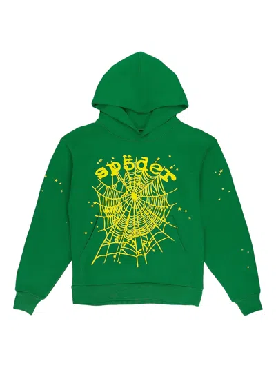 Sp5der Star Og Web V2 Hoodie In Green