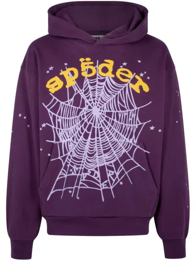 Sp5der Star Og Web V2 Hoodie In Purple
