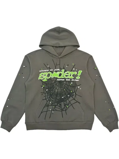 Sp5der Star Web Hoodie In Green