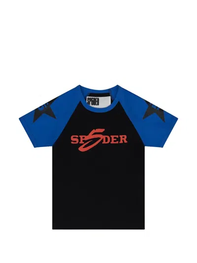 Sp5der Star-print Raglan-sleeve T-shirt In Blue