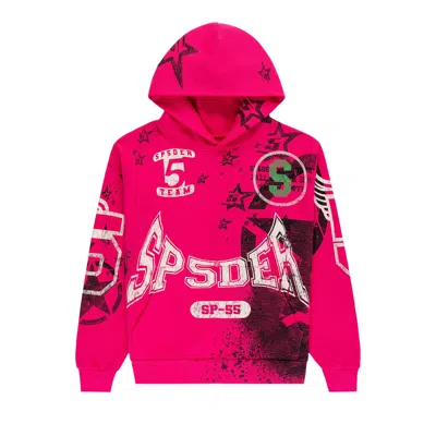 Pre-owned Sp5der Stencil Hoodie 'pink' | Men's Size M