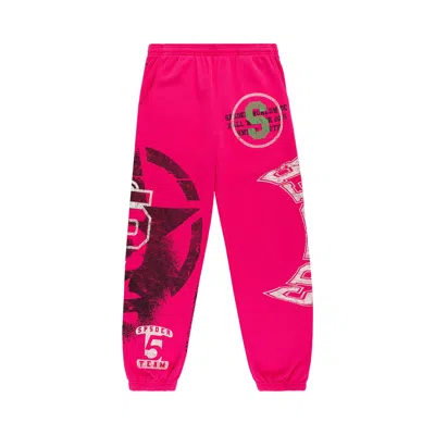 Pre-owned Sp5der Stencil Sweatpant 'pink' | Men's Size S