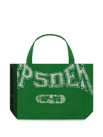 Sp5der Superfive Logo-print Tote Bag In Green