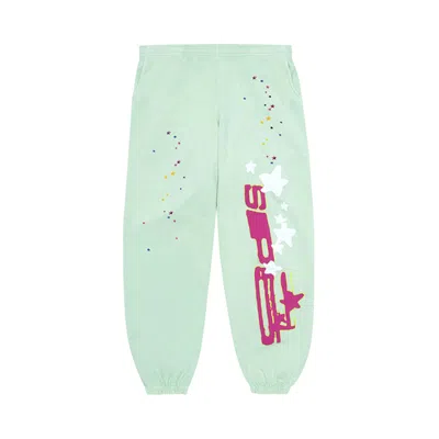 Pre-owned Sp5der Sweatpants 'mint' In Green