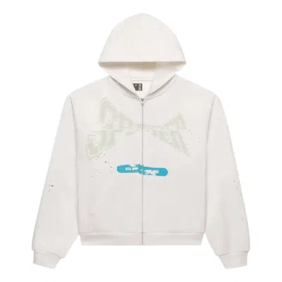 Sp5der T&f Zip Up Hoodies 'white' In Orange