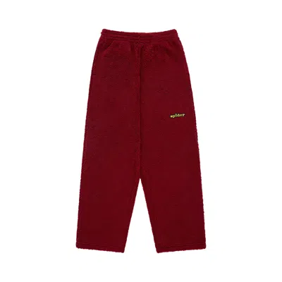 Pre-owned Sp5der Teddy Fleece Pant 'cardinal' | Red | Men's Size L