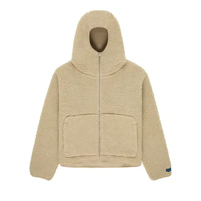 Pre-owned Sp5der Teddy Fleece Zip Up 'tan' | Men's Size S In Brown