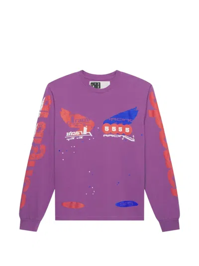 Sp5der Tire Tech Long-sleeve T-shirt In Purple