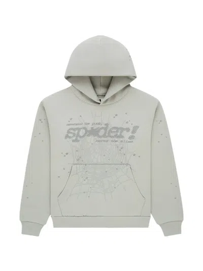 Sp5der Tonal Punk V2 Hoodie In Gray